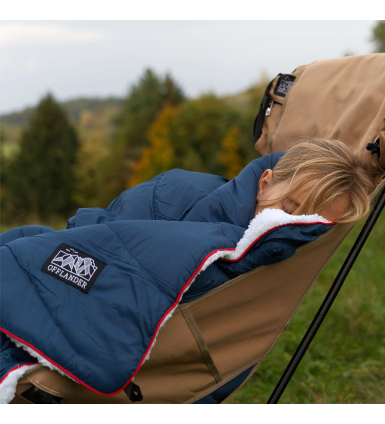 OFFLANDER MIĘKKI KOC PLED KEMPINGOWY GRANATOWY 200 x 140 | Sklep I...