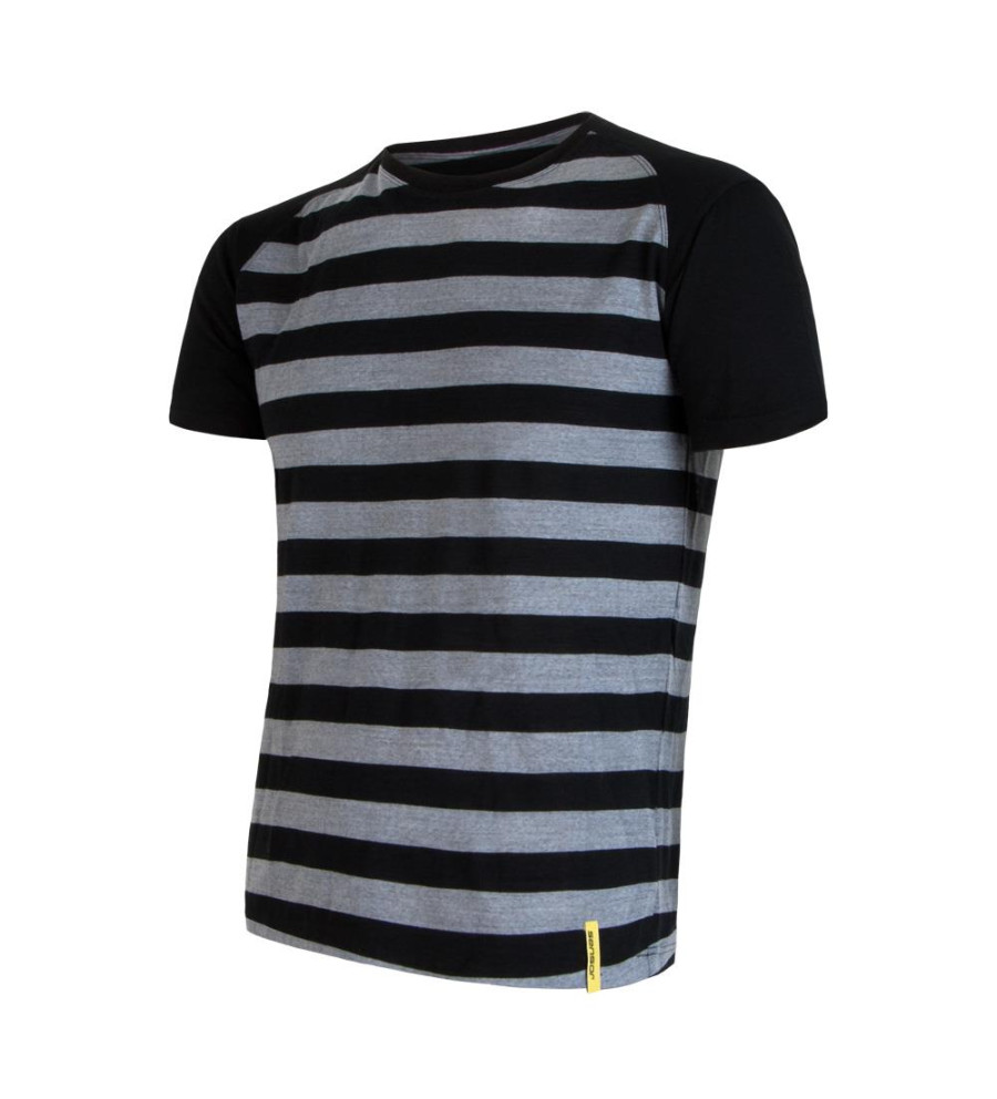 SENSOR MERINO ACTIVE tee ss MEN black stripes M | Sklep IronRat Out...