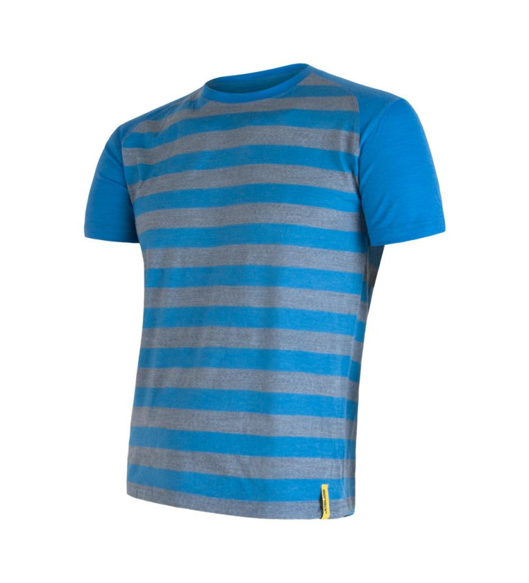 SENSOR MERINO ACTIVE tee ss MEN blue stripes M | Sklep IronRat Outdoor
