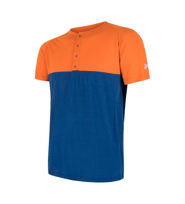 SENSOR MERINO AIR PT tee ss button MEN org/blu L | Sklep IronRat Ou...