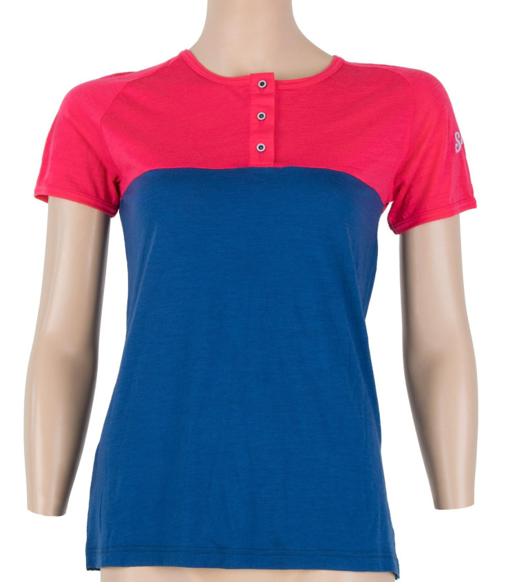 SENSOR MERINO AIR PT tee ss button WOM mag/blu M | Sklep IronRat Ou...