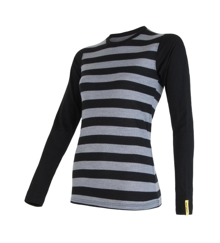 SENSOR MERINO ACTIVE tee ls WOM black stripes M | Sklep IronRat Out...