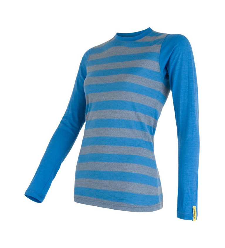 SENSOR MERINO ACTIVE tee ls WOM blue stripes S | Sklep IronRat Outdoor