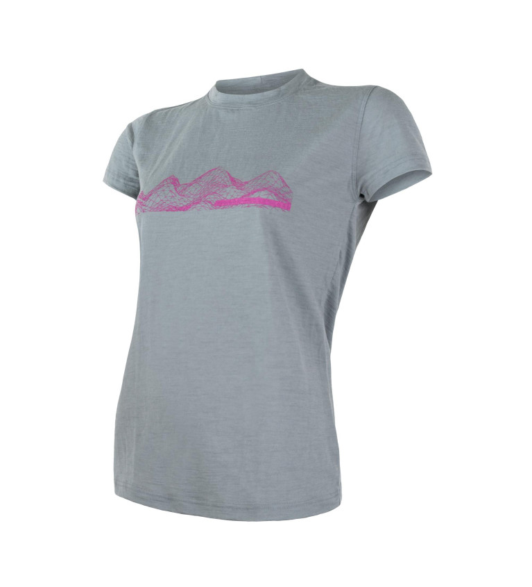 SENSOR MERINO ACTIVE PT tee ss WOM grey mount. L | Sklep IronRat Ou...
