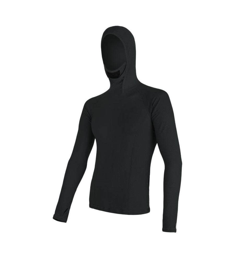 SENSOR MERINO DF tee ls hooded MEN black XL | Sklep IronRat Outdoor