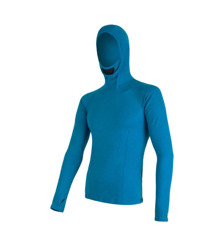 SENSOR MERINO DF tee ls hooded MEN blue S | Sklep IronRat Outdoor