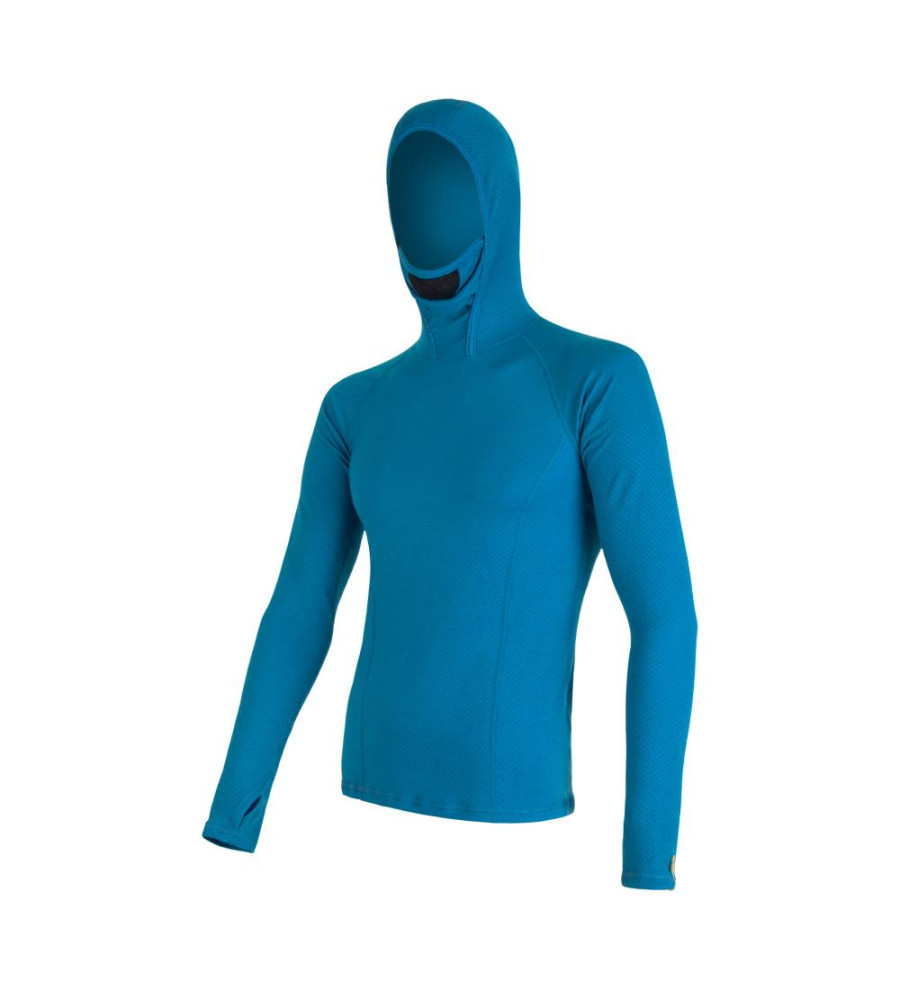 SENSOR MERINO DF tee ls hooded MEN blue S | Sklep IronRat Outdoor