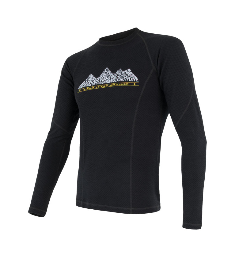 SENSOR MERINO DF tee ls MEN blk adventure M | Sklep IronRat Outdoor