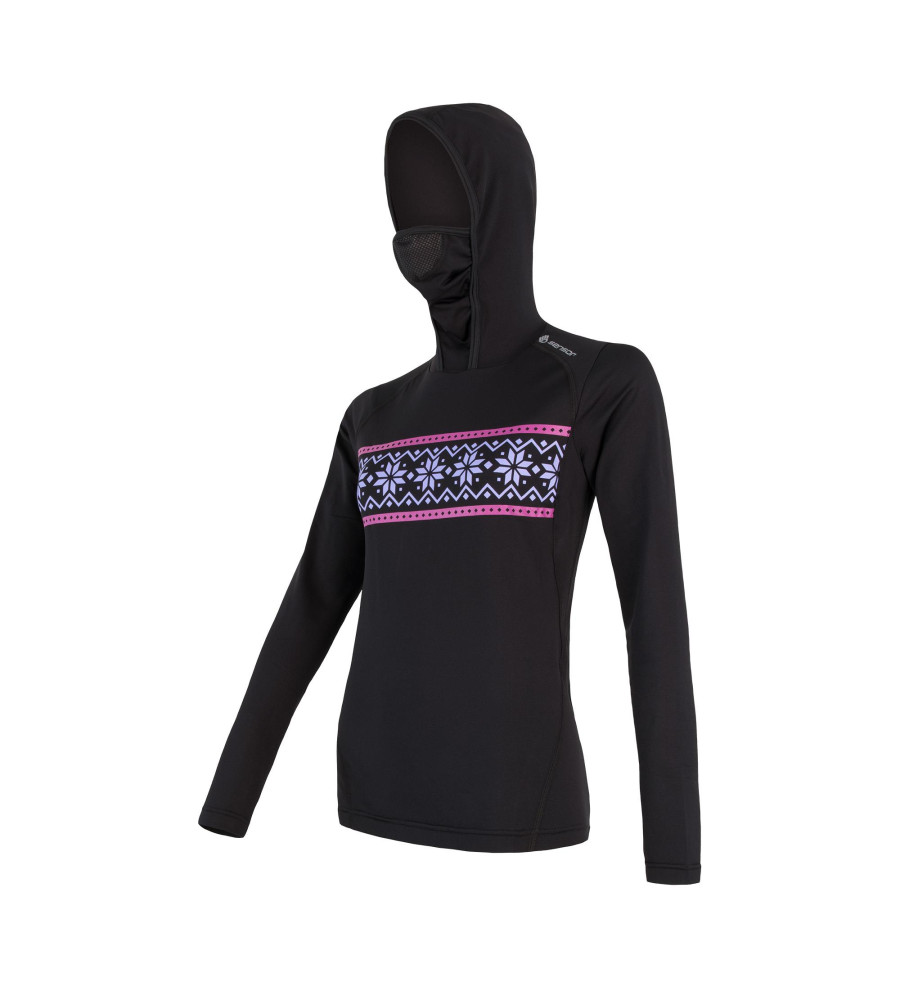 SENSOR THERMO tee ls hooded WOM blk/print M | Sklep IronRat Outdoor