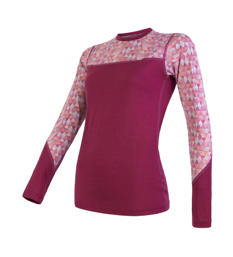 SENSOR MERINO IMPRESS tee ls WOM lilla/pattern L | Sklep IronRat Ou...