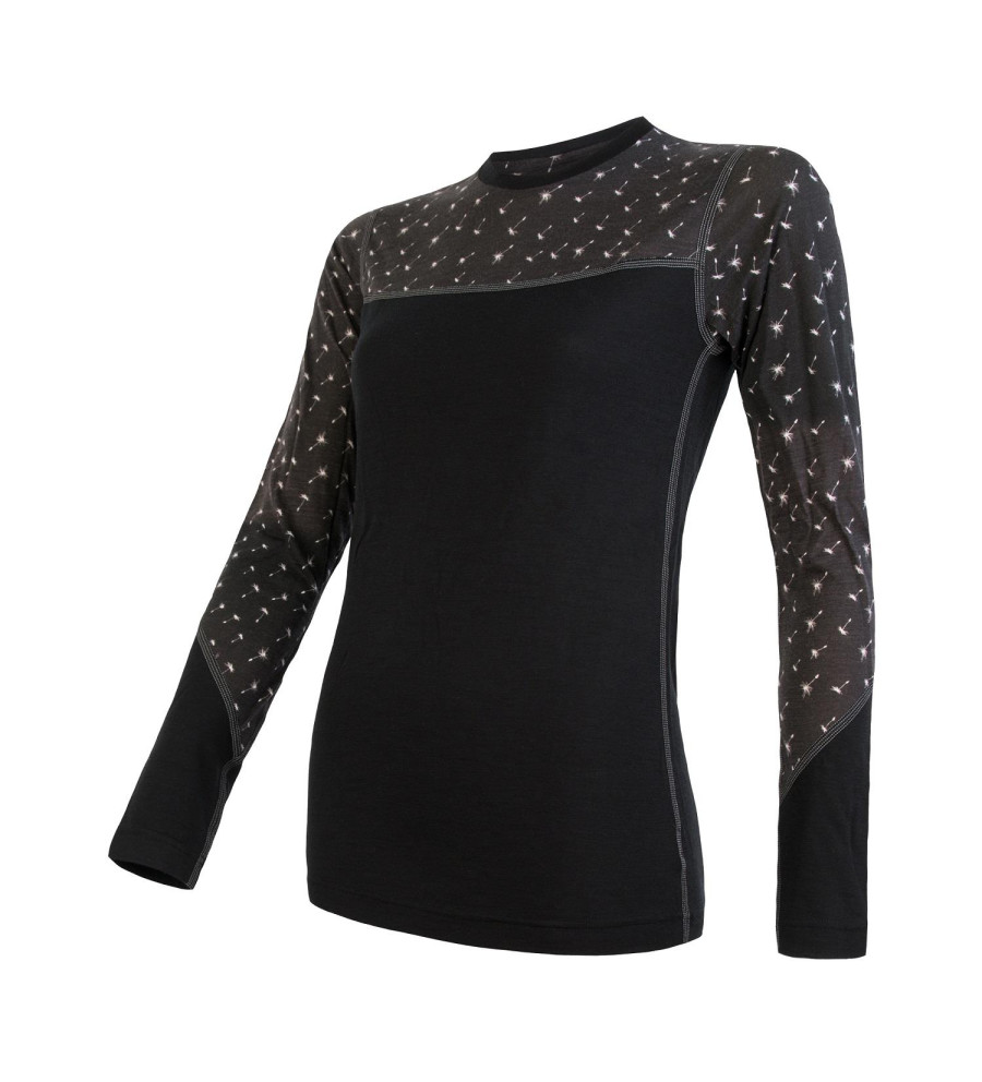 SENSOR MERINO IMPRESS tee ls WOM blk/pattern M | Sklep IronRat Outdoor