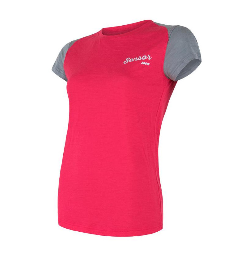 SENSOR MERINO ACTIVE PT tee ss WOM mag/gry logo M | Sklep IronRat O...
