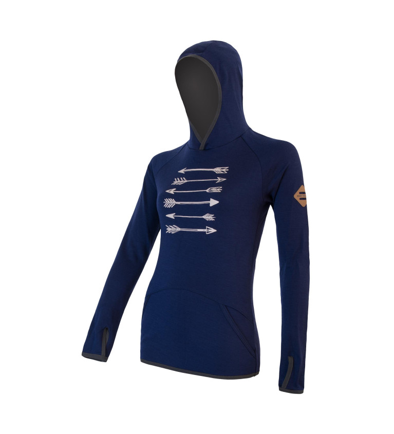 SENSOR MERINO UPPER fleece hooded WOM de. bl arr M | Sklep IronRat ...