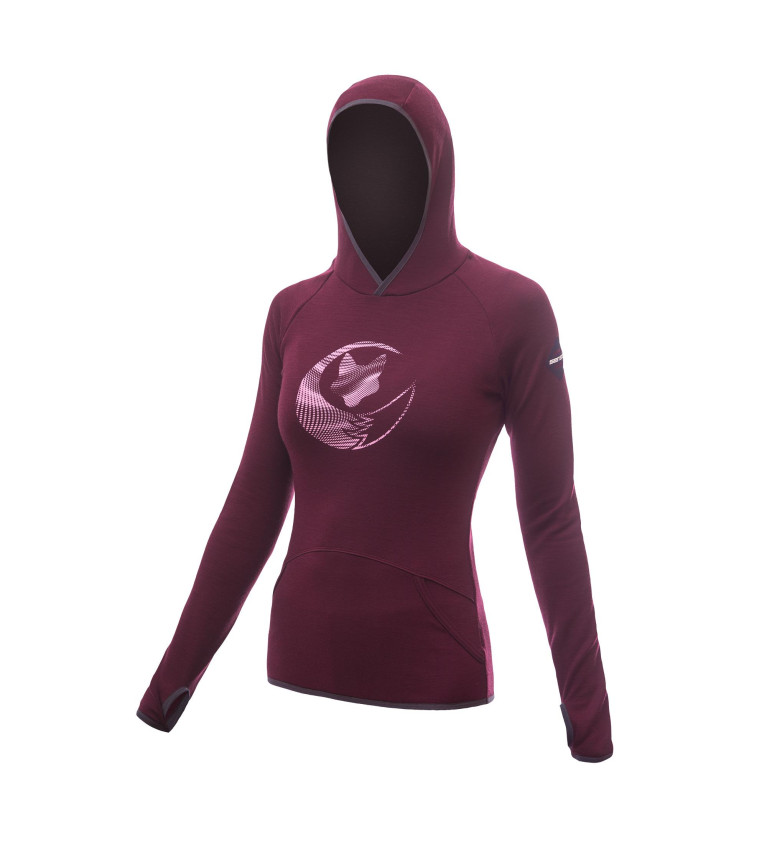 SENSOR MERINO UPPER fleece hooded WOM p. red fox M | Sklep IronRat ...