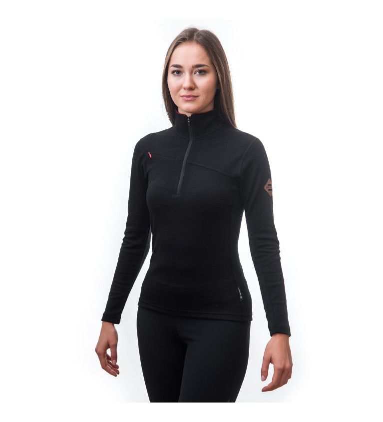 SENSOR MERINO UPPER fleece short zip WOM blk XL | Sklep IronRat Out...