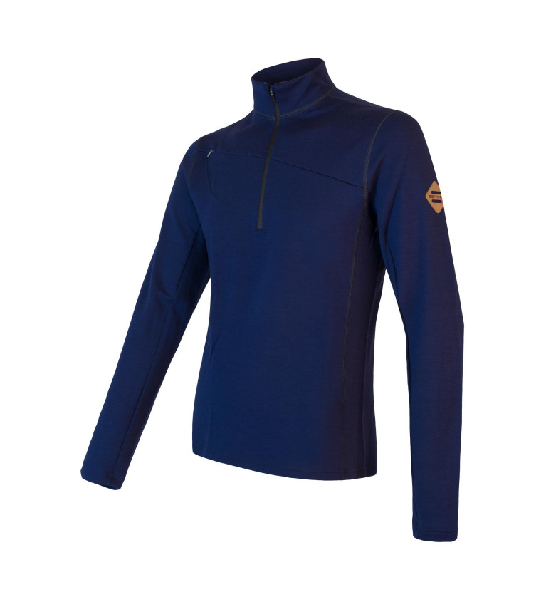 SENSOR MERINO UPPER fleece short zip MEN deep bl S | Sklep IronRat ...