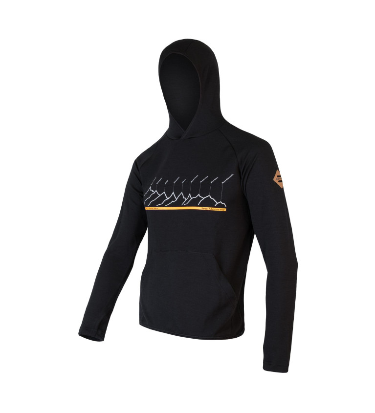 SENSOR MERINO UPPER fleece hooded MEN blk RJ S | Sklep IronRat Outdoor
