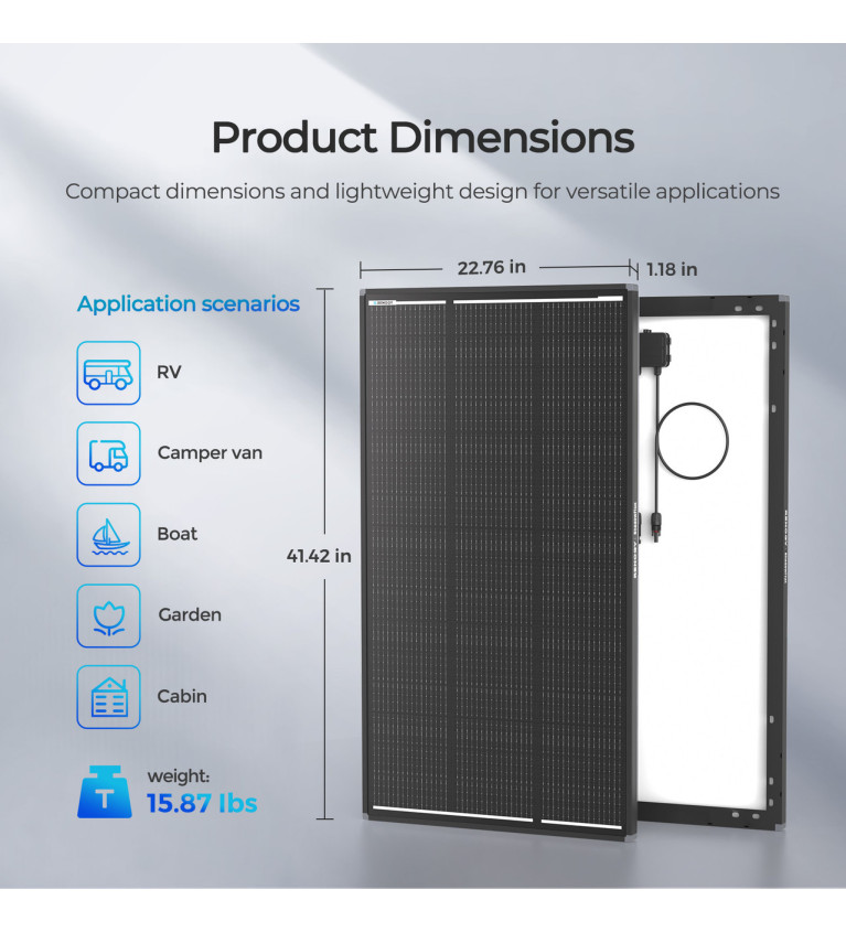 Panel fotowoltaiczny 200W ShadowFlux (Topcon) – Renogy