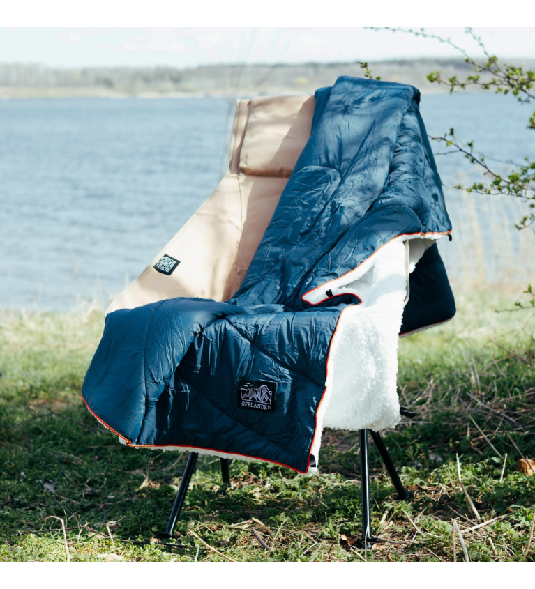OFFLANDER MIĘKKI KOC PLED KEMPINGOWY GRANATOWY 200 x 140 | Sklep I...