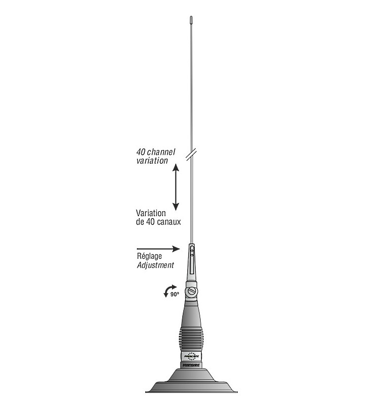 ANTENA CB PRESIDENT MLA-85 UP 93CM/3dB/MAGN-145 | Sklep IronRat Out...