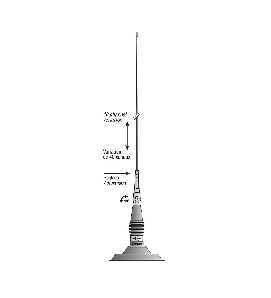 ANTENA CB PRESIDENT MLA-85 UP 93CM/3dB/MAGN-145 | Sklep IronRat Out...