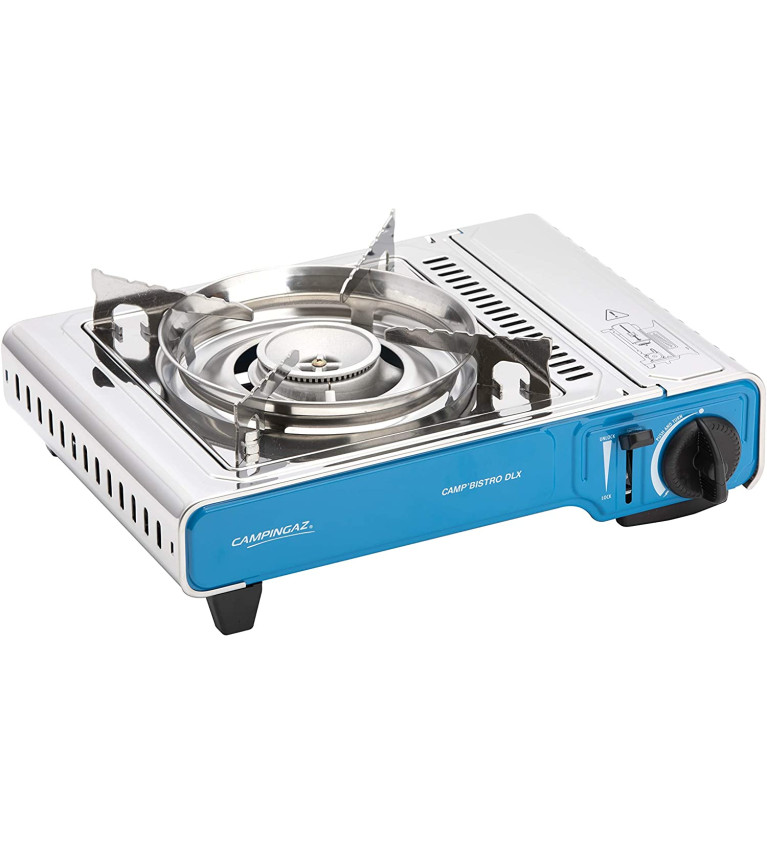 Campingaz Gas cooker CampBistro DLX (silver/blue, one-flame cooker)