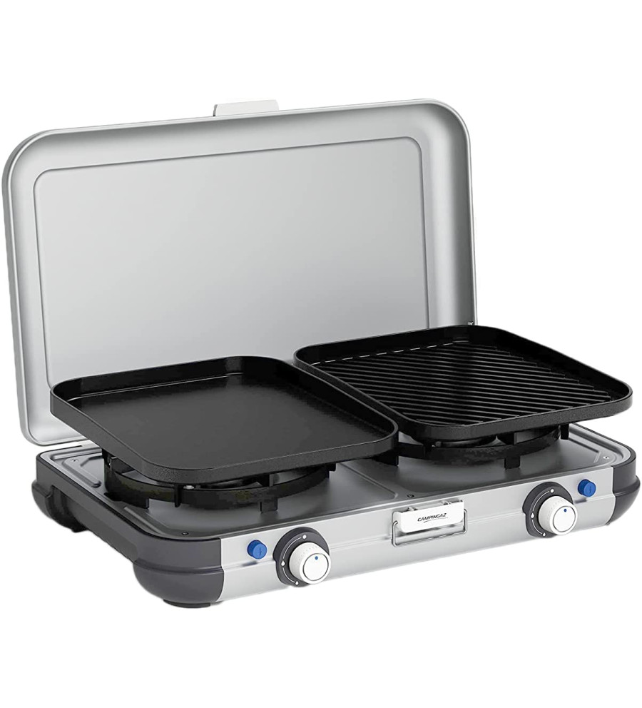 Campingaz Camping Kitchen 2 Grill & Go CV, gas cooker (grey/black, 2x 2kW, model 2023)