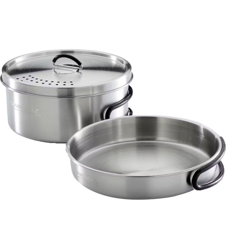 Campingaz pot set Trekking Kit, 3-piece (stainless steel, 1 pot + 1 lid + 1 pan)