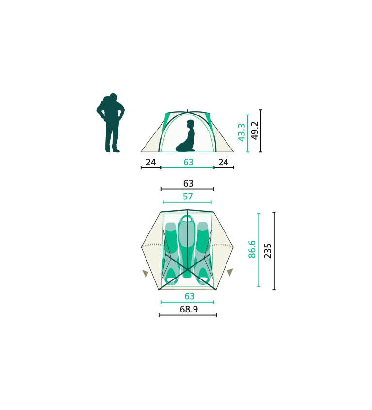 Jack Wolfskin dome tent STRATOS LITE III green, 2024 model