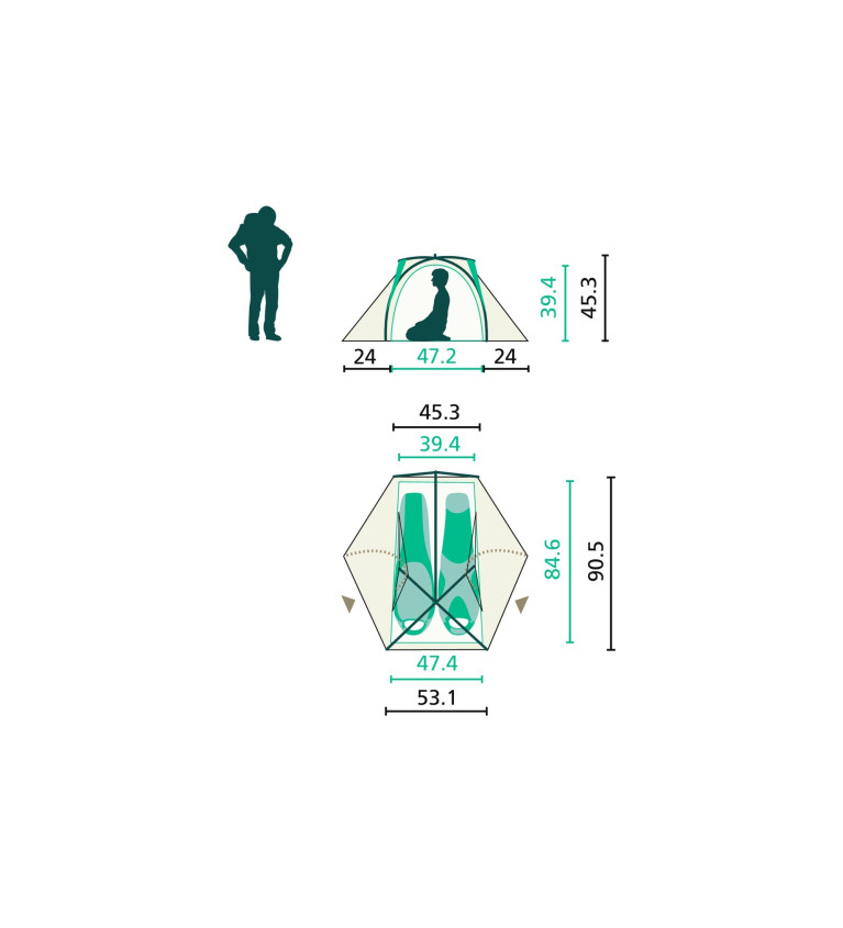 Jack Wolfskin dome tent STRATOS LITE II green, 2024 model