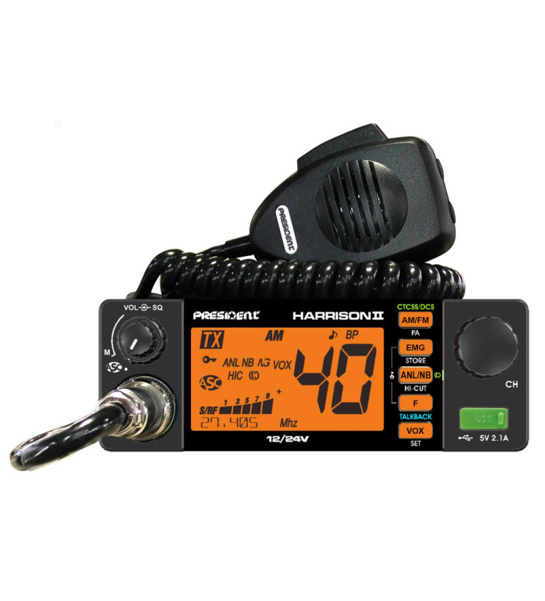 RADIO CB "PRESIDENT" HARRISON II ASC AM/FM 12V/24V | Sklep IronRat ...