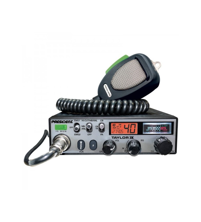RADIO CB "PRESIDENT" TAYLOR IV ASC CHROME AM/FM DIGIMIKE NEW | Skle...